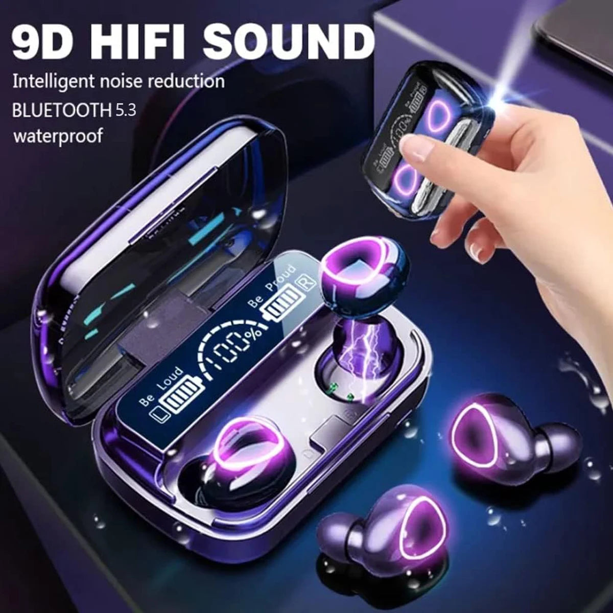 1 Set (Charging Case + 2 Headphones) |G20 True Wireless Earbuds 5.3 Headphones, In-Ear Earbuds with HD Mic, 60H Playtime Earbuds