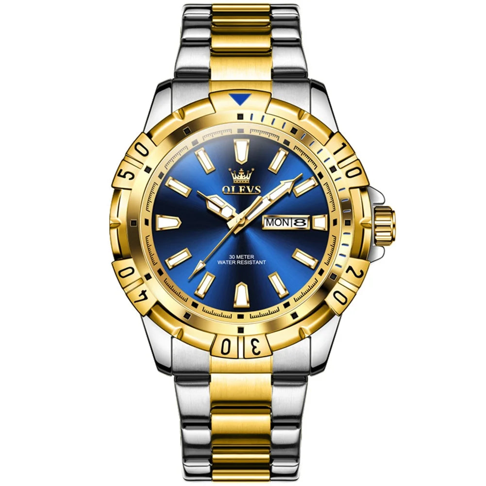 OLEVS 5560 Hot Selling Styles Oem Custom logo Odm Stainless Steel Waterproof Luminous Calendar Quartz Watch for Man
