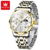 Original OLEVS Top Brand 5529 Men's Watch Quartz Stainless Steel Green Watches for Men Luxury Business Luminous Smartwatch Reloj