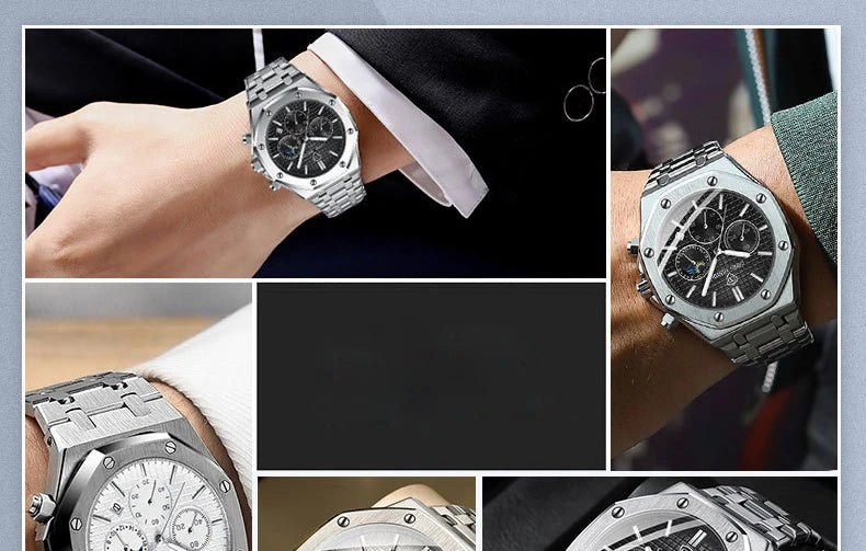 Best-selling Waterproof High-end Fashion Steel Band Custom logo Quartz Watch for Man