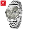 Original OLEVS Top Brand 5529 Men's Watch Quartz Stainless Steel Green Watches for Men Luxury Business Luminous Smartwatch Reloj