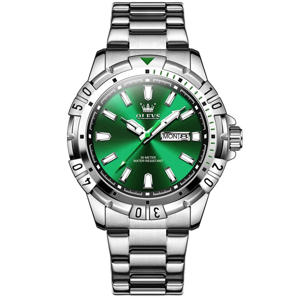 OLEVS 5560 Hot Selling Styles Oem Custom logo Odm Stainless Steel Waterproof Luminous Calendar Quartz Watch for Man
