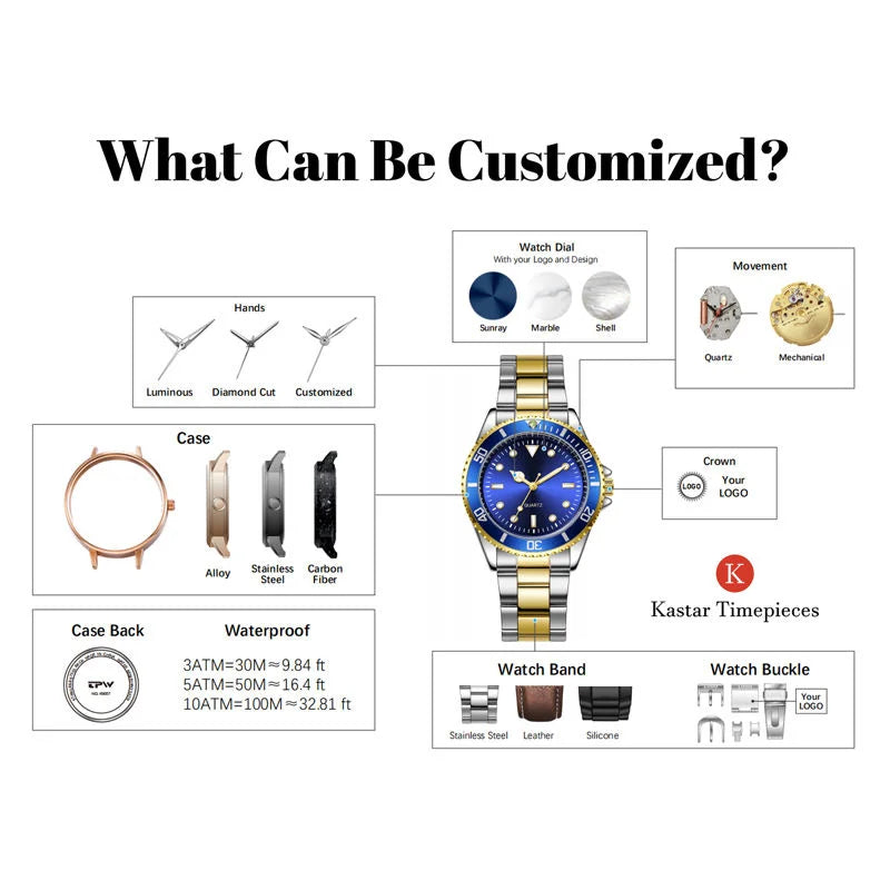 High End Luxury Men's Watches, Waterproof Men's Quartz Watches, Men's Stainless Steel Business Watches