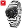 Original OLEVS Top Brand 5529 Men's Watch Quartz Stainless Steel Green Watches for Men Luxury Business Luminous Smartwatch Reloj