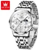 Original OLEVS Top Brand 5529 Men's Watch Quartz Stainless Steel Green Watches for Men Luxury Business Luminous Smartwatch Reloj