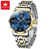Original OLEVS Top Brand 5529 Men's Watch Quartz Stainless Steel Green Watches for Men Luxury Business Luminous Smartwatch Reloj