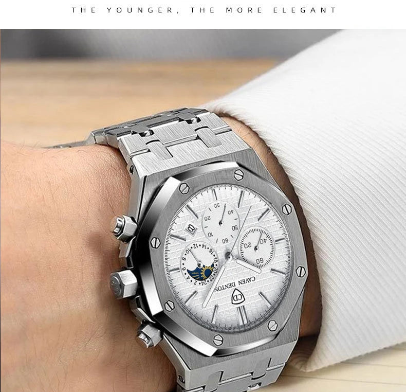 Best-selling Waterproof High-end Fashion Steel Band Custom logo Quartz Watch for Man