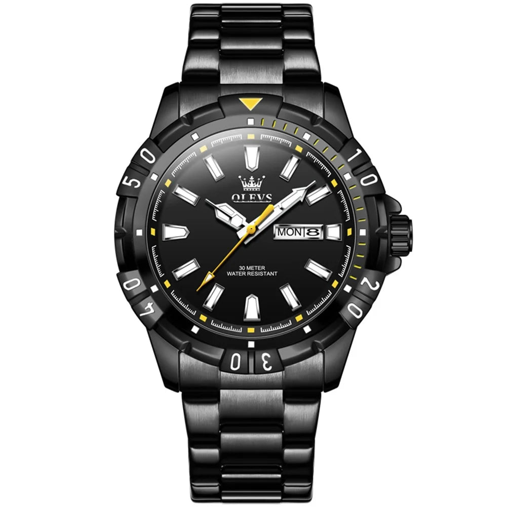 OLEVS 5560 Hot Selling Styles Oem Custom logo Odm Stainless Steel Waterproof Luminous Calendar Quartz Watch for Man