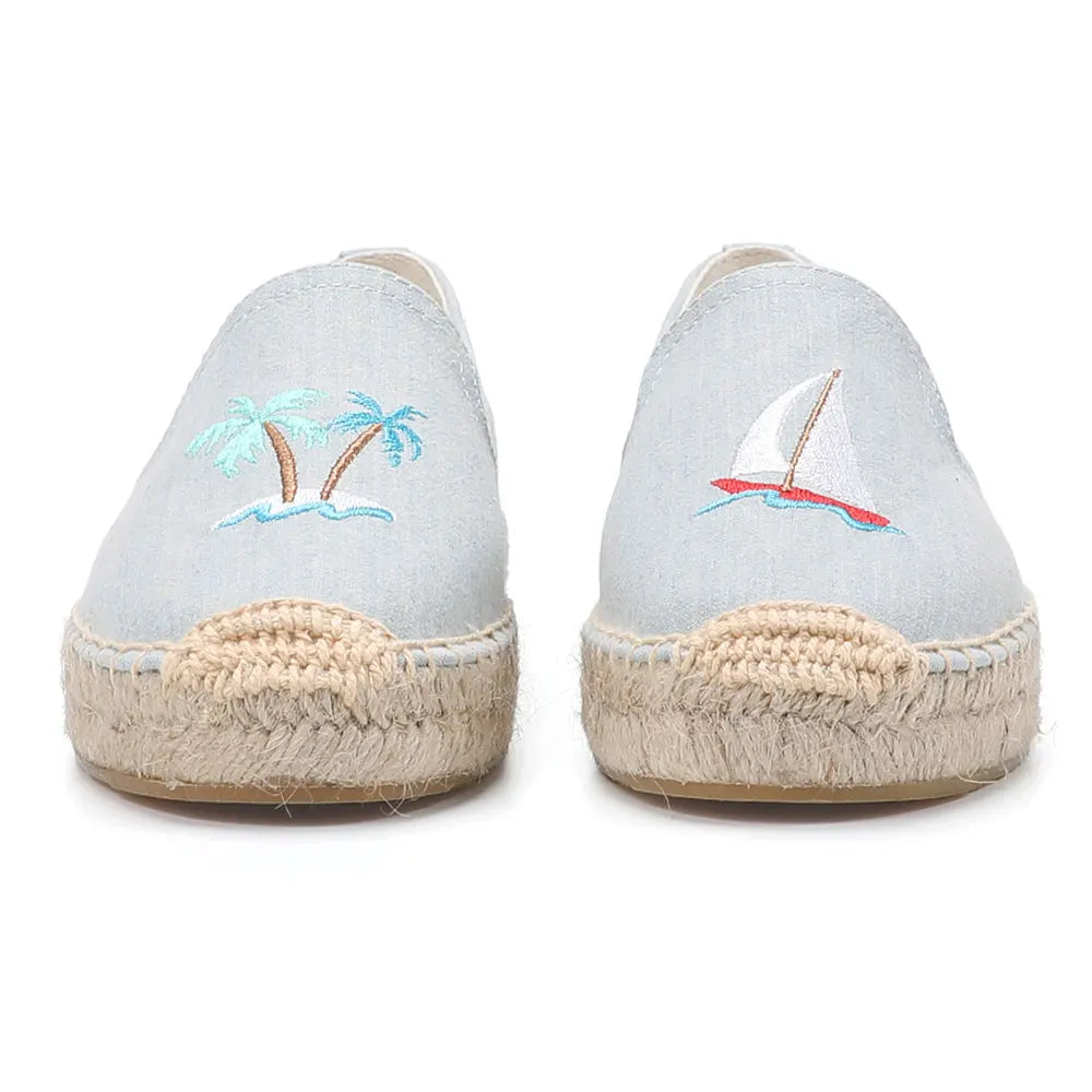 Zapatillas Mujer New Flat Platform Hemp Rubber Slip-on Casual Spring/autumn Hand-painted Sapatos Womens Espadrilles Shoes