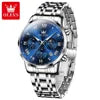Original OLEVS Top Brand 5529 Men's Watch Quartz Stainless Steel Green Watches for Men Luxury Business Luminous Smartwatch Reloj