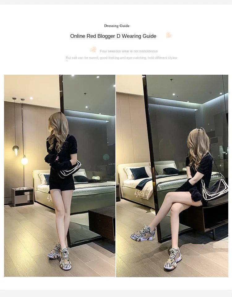 2025 Spring New European Style Mesh Printed Sports Shoes for Women Fashionable Sneakers Design for Girls Foreign Trade