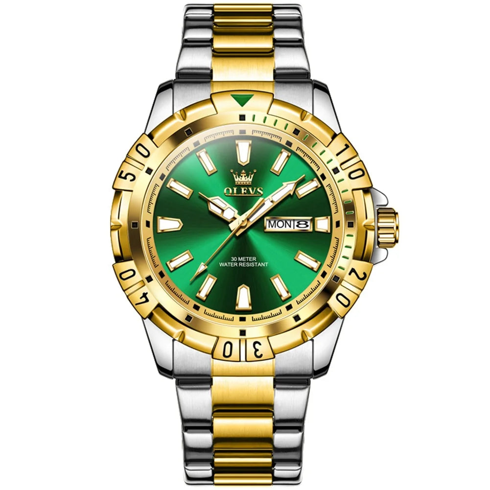 OLEVS 5560 Hot Selling Styles Oem Custom logo Odm Stainless Steel Waterproof Luminous Calendar Quartz Watch for Man