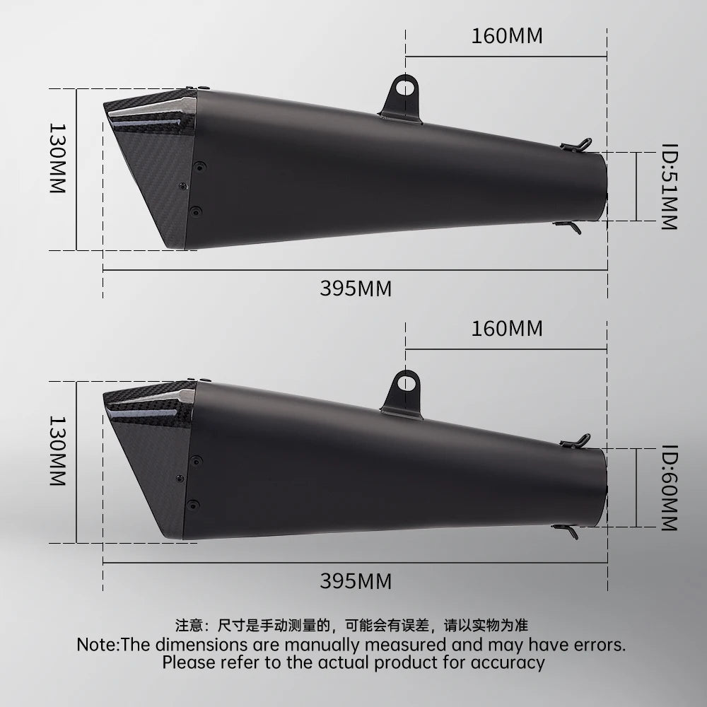 Suitable for 51MM 60MM Universal Motorcycle Exhaust Muffler Z900 Z400 Ninja400 Zx10r R3 T145