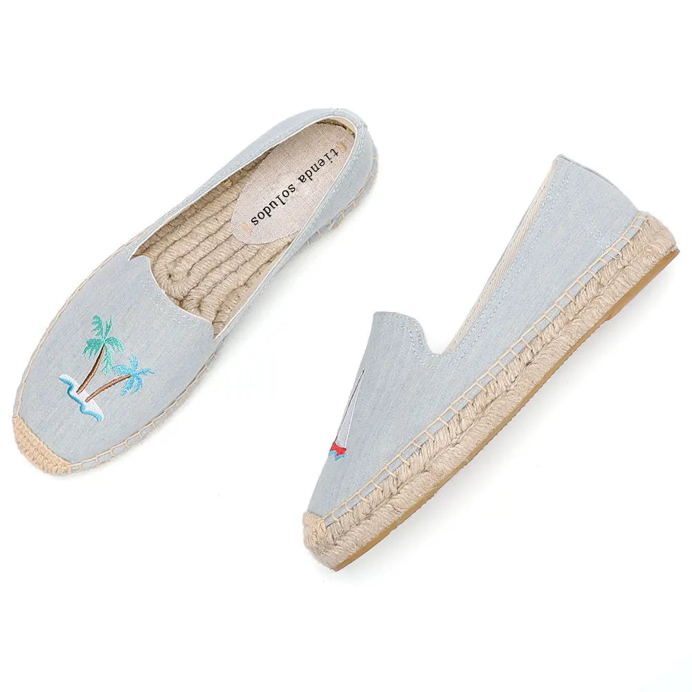 Zapatillas Mujer New Flat Platform Hemp Rubber Slip-on Casual Spring/autumn Hand-painted Sapatos Womens Espadrilles Shoes