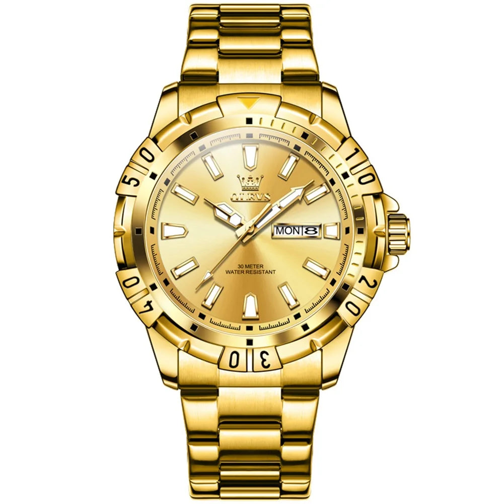 OLEVS 5560 Hot Selling Styles Oem Custom logo Odm Stainless Steel Waterproof Luminous Calendar Quartz Watch for Man