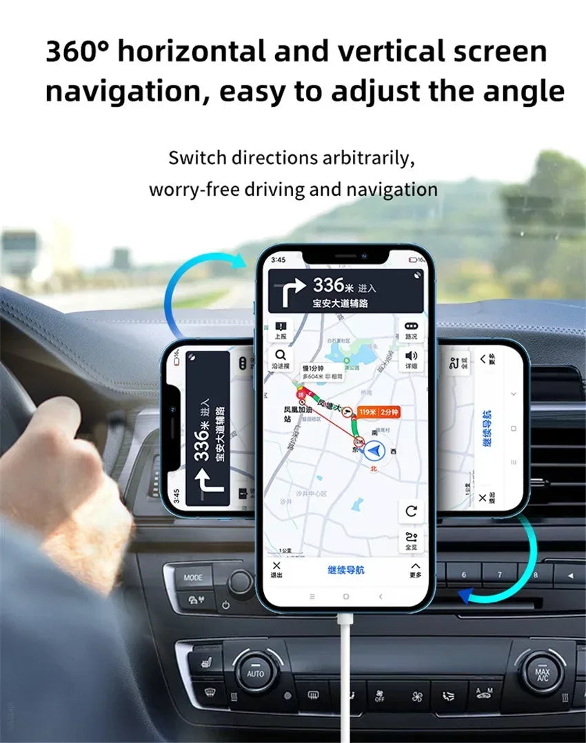 30W Magnetic Car Wireless Charger For iPhone 16 15 14 13 12 Pro Max Mini Car Phone Holder Stand Mount Fast Charging Station