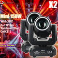 2Pcs/lot Mini LED 150W Beam Moving Head Light With Aperture 18 Prism Rainbow Effect DJ Stage Lights DMX512 For Disco Party CLub