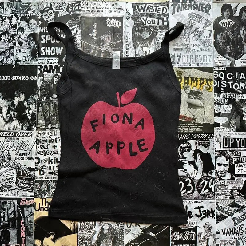 Y2K Crop Tops T-shirt Short Sleevle Vest Tees Harajuku Streetwear Suspenders Women Clothes Aesthetic Letter graphics shirt 2000s
