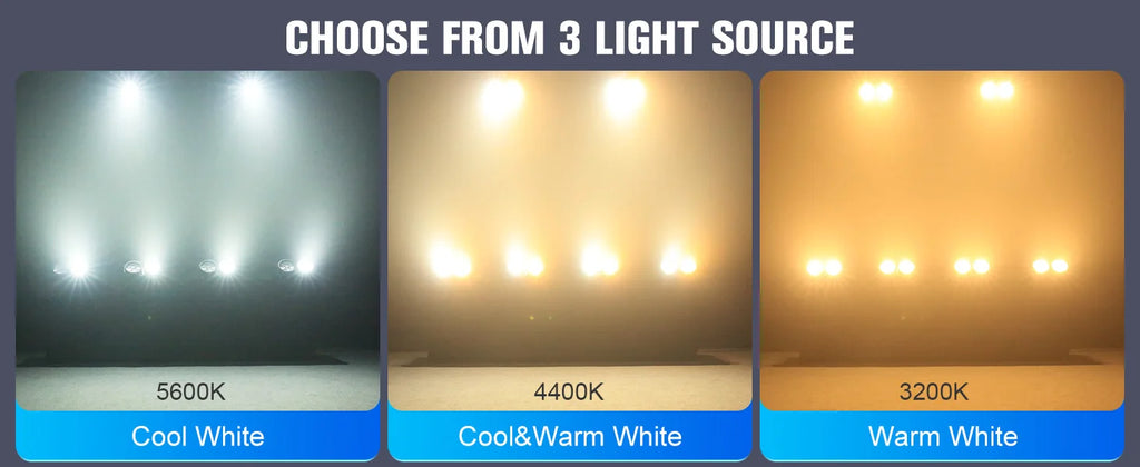 Fieryzeal 2PCS 200W COB LED Par Light 2x100W Cool&Warm White 2IN1 RGB Audience Light DMX Strobe Stage Light for DJ Disco Party