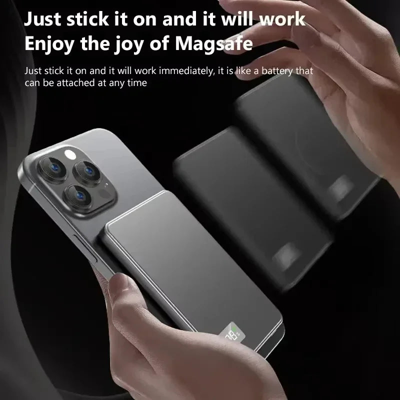 Lenovo 500000mAh Wireless Magnetic PowerBank for Magsafe Fast Charging PD22.5W Portable External Battery Supply for iPhone 15-17
