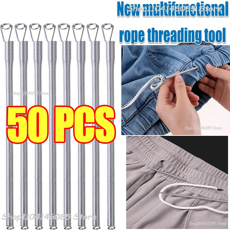 Rope Threading Tool Bendable Spring Drawstring Threader Clip Drawstring Thread Multi Functional DIY Sewing Accessories
