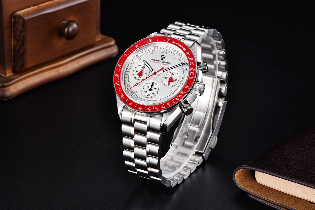 PAGANI DESIGN 2026 New Saturn Watch Luxury Quartz Watches For Men Stainless steel Luminous AR Sapphire crystal Chronograph Man