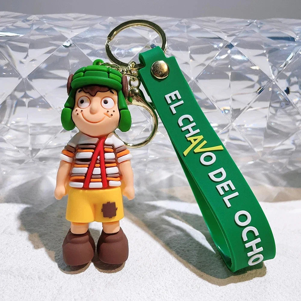 Lively and Humorous Anime El Chavo Del Ocho Keychain - Funky Key Ring for Bags, Cars, and Gifts, Cute and Cool Pendant
