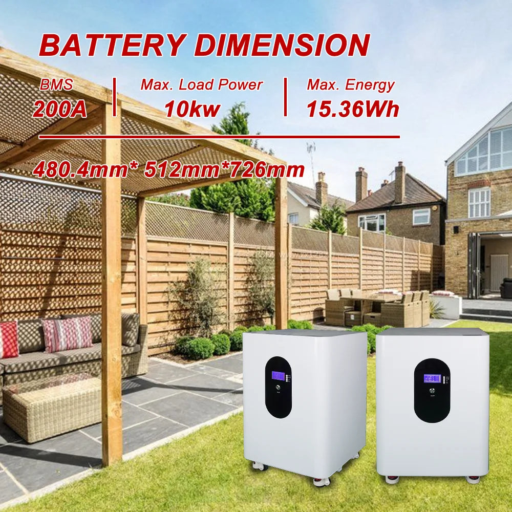 48V 100Ah 50Ah 120Ah 200Ah 300Ah LiFePO4 Battery 16S Built-in BMS 51.2V Lithium Iron Phosphate Batteries for RV Solar No VAT&TAX