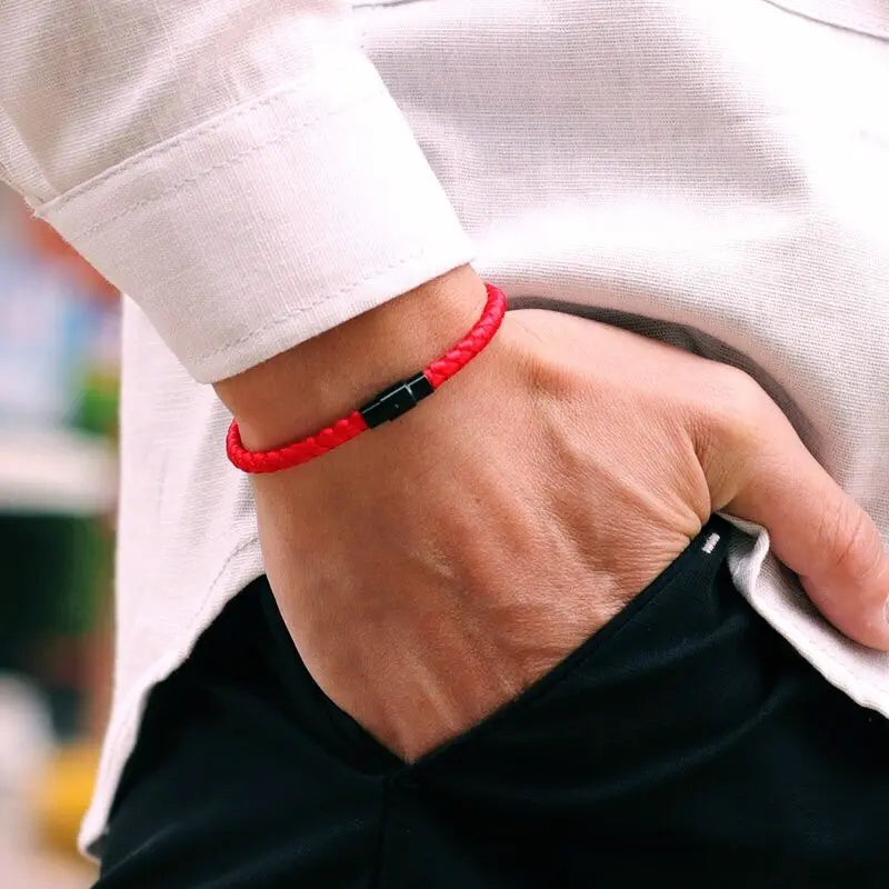 New 3Pcs Men Bracelet Set Lucky Red Keel Rope Braslet Surfer Nautical Fabric Braclet Leisure Accessories Gift For Him Jewelry