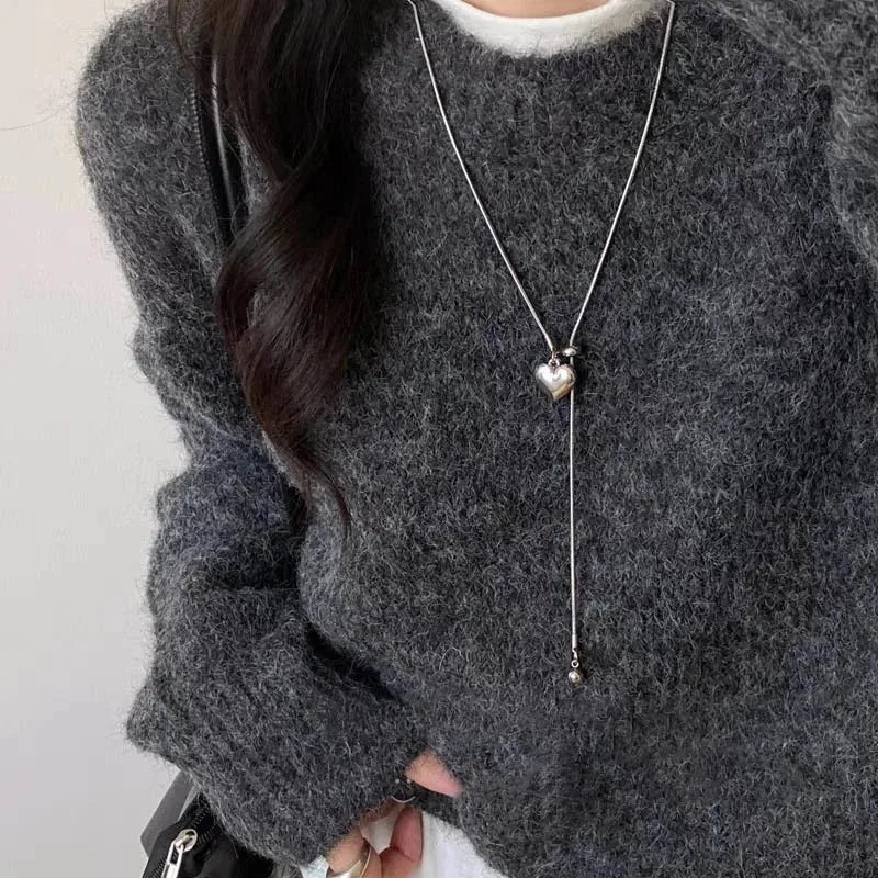 Retro Alien Irregular Baroque Pearl Pendant Necklace for Women Vintage Green Black Crystal Bead Long Necklace Neck Chain Jewelry