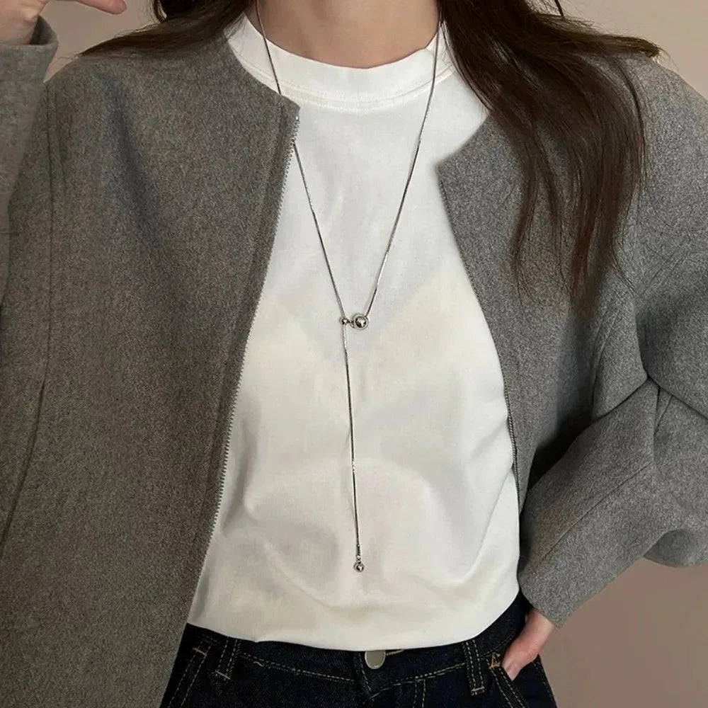 Retro Alien Irregular Baroque Pearl Pendant Necklace for Women Vintage Green Black Crystal Bead Long Necklace Neck Chain Jewelry