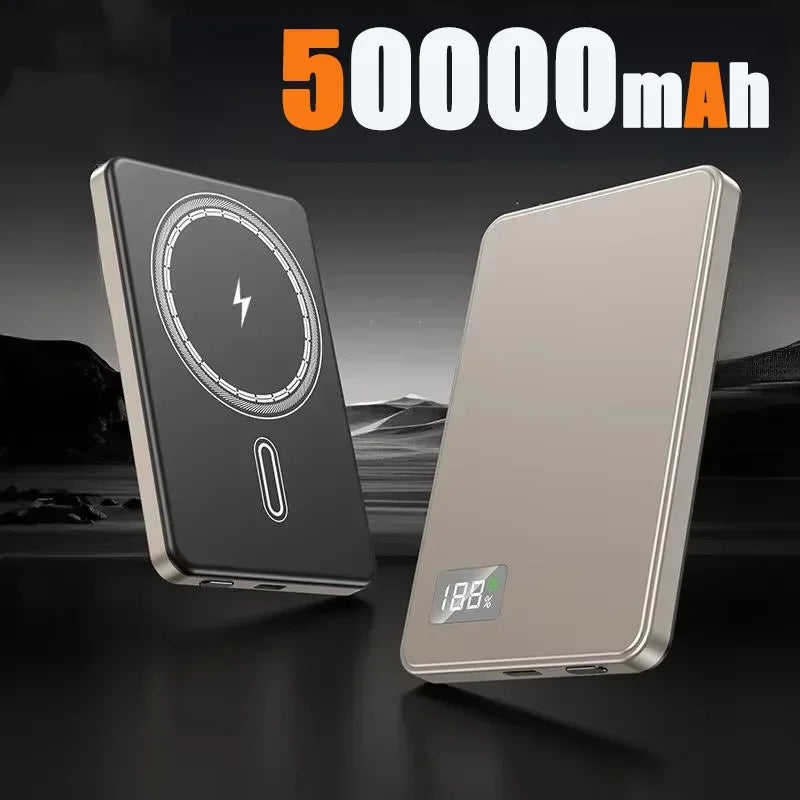 Lenovo 500000mAh Wireless Magnetic PowerBank for Magsafe Fast Charging PD22.5W Portable External Battery Supply for iPhone 15-17