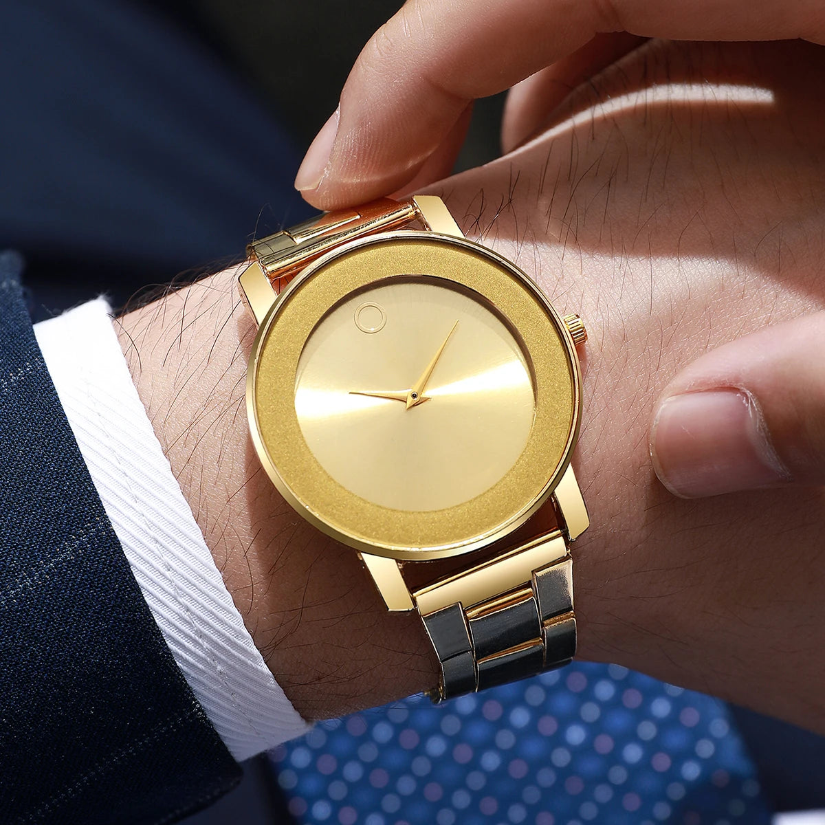 3 pçs moda masculina relógios de negócios conjunto simples dial relógio de quartzo para relógio masculino reloj hombre