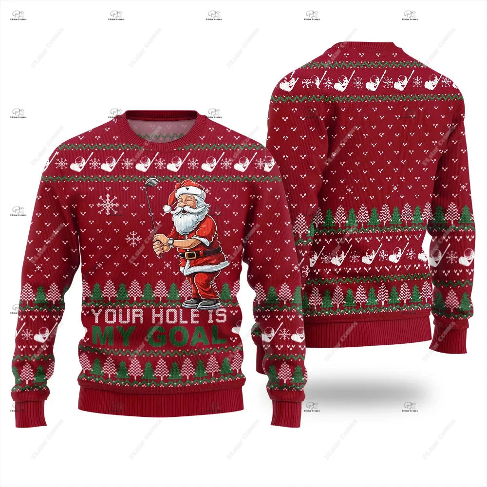 Christmas Santa Claus Pet Cat Knitted Ugly Sweater Graffiti Retro Vintage 3DPrint Pullover Harajuku Casual Funny Long Sleeves 43