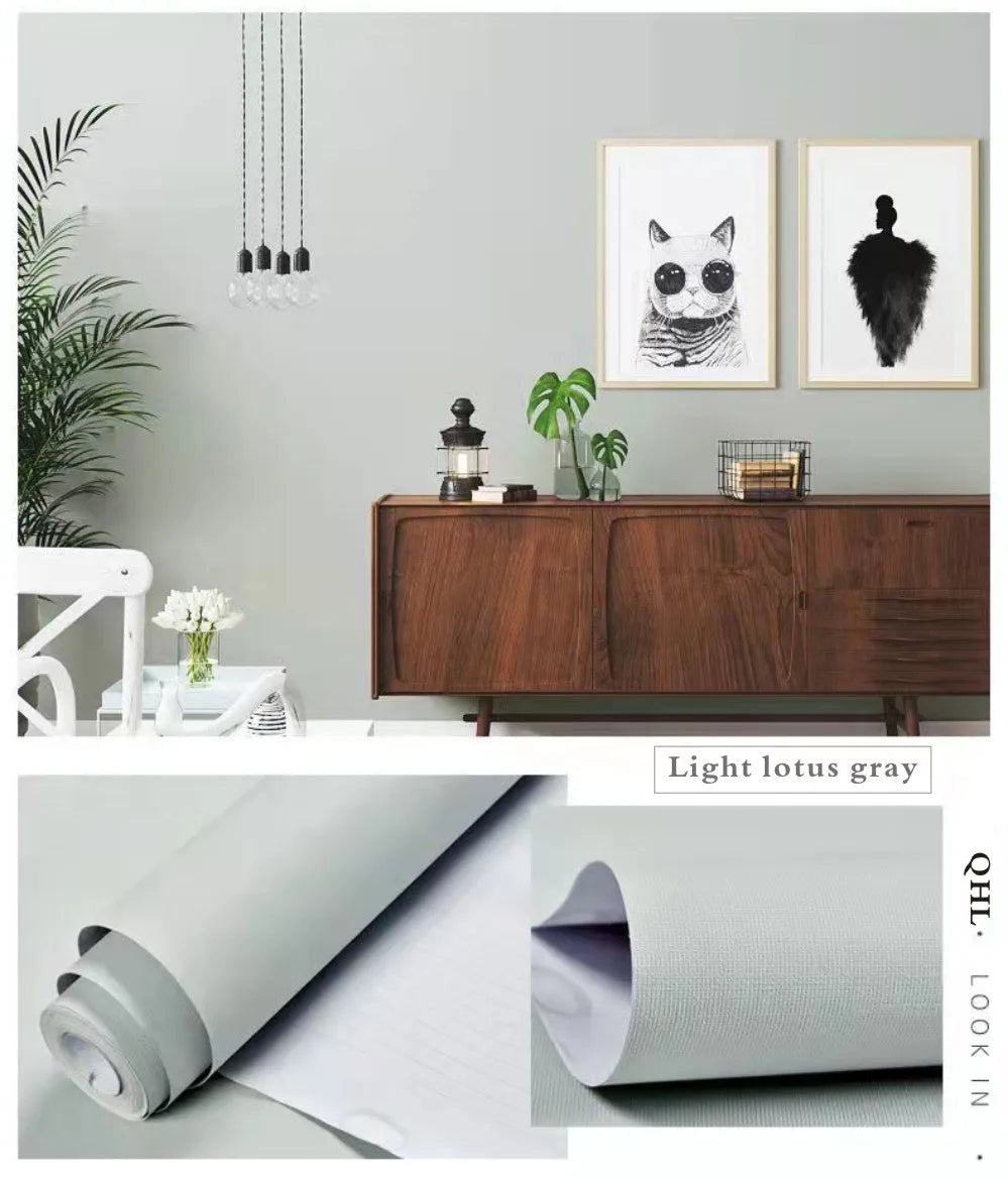 Solid Color Self-Adhesive Macaron Wallpapers Furnitures Cabinet Renovation Sticker Bedroom Vinyl Film DIY Living Room Home Decor