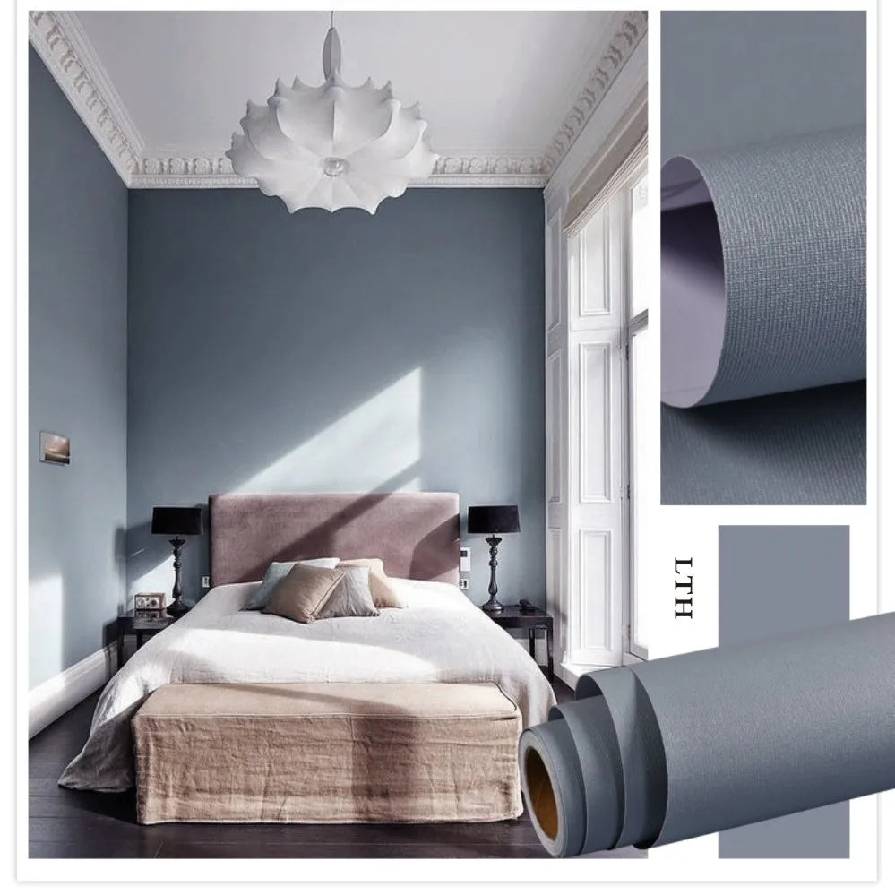 Solid Color Self-Adhesive Macaron Wallpapers Furnitures Cabinet Renovation Sticker Bedroom Vinyl Film DIY Living Room Home Decor
