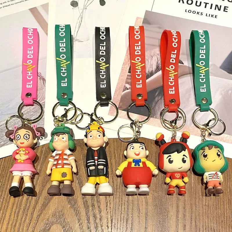 Lively and Humorous Anime El Chavo Del Ocho Keychain - Funky Key Ring for Bags, Cars, and Gifts, Cute and Cool Pendant