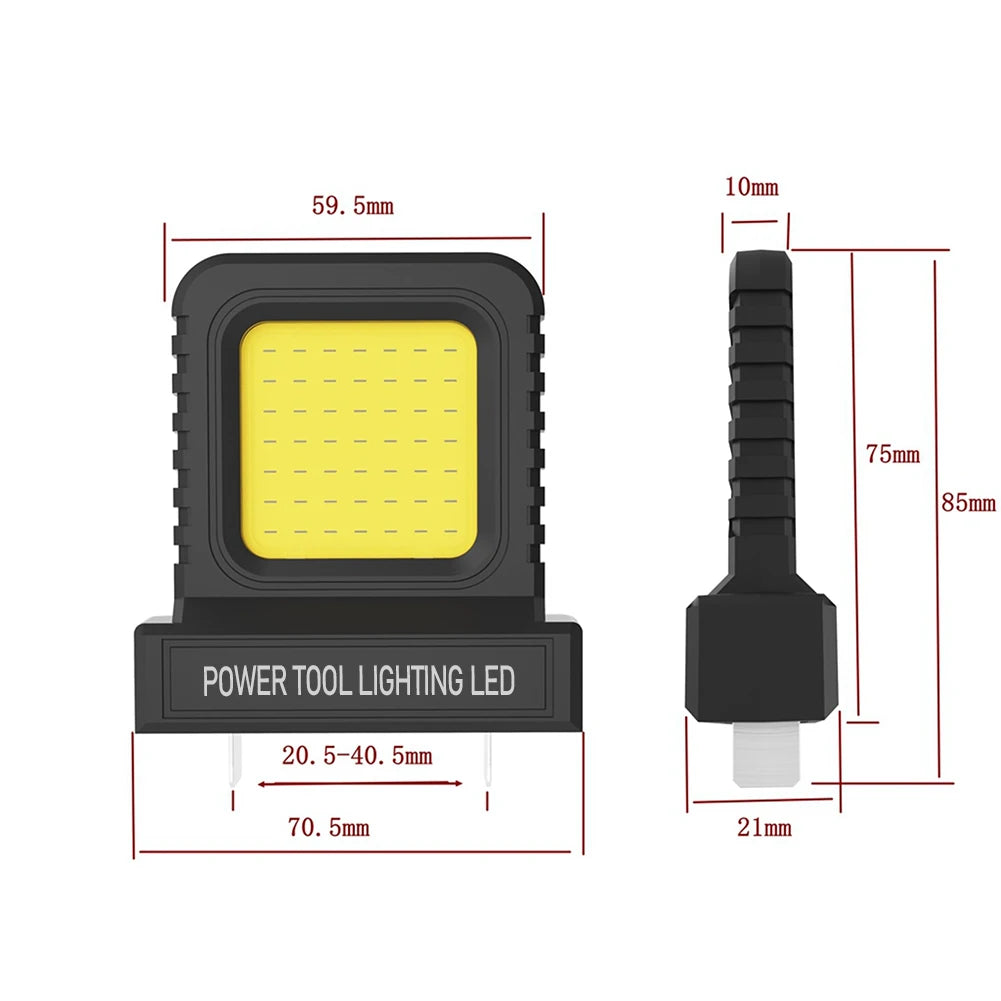 1-5Pcs Power Tool LED Work Light for Makita for Milwaukee for Dewalt for Bosch for Dayi Lomvum Zhipu 18V-21V Li-ion Battery