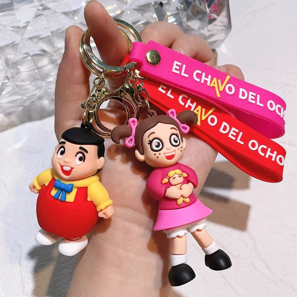 Lively and Humorous Anime El Chavo Del Ocho Keychain - Funky Key Ring for Bags, Cars, and Gifts, Cute and Cool Pendant