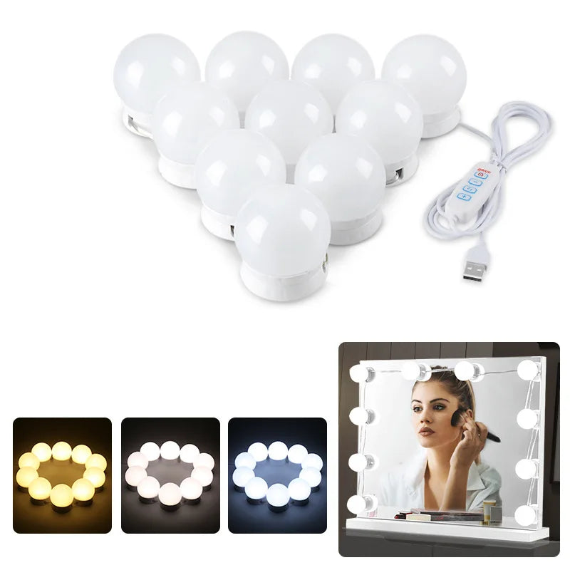 LED Bulb Makeup Lamp USB Power Supply 5V Bathroom,Room Decoration Mirror-mounted Lamp Makeup Mirror Lighting Fixture
