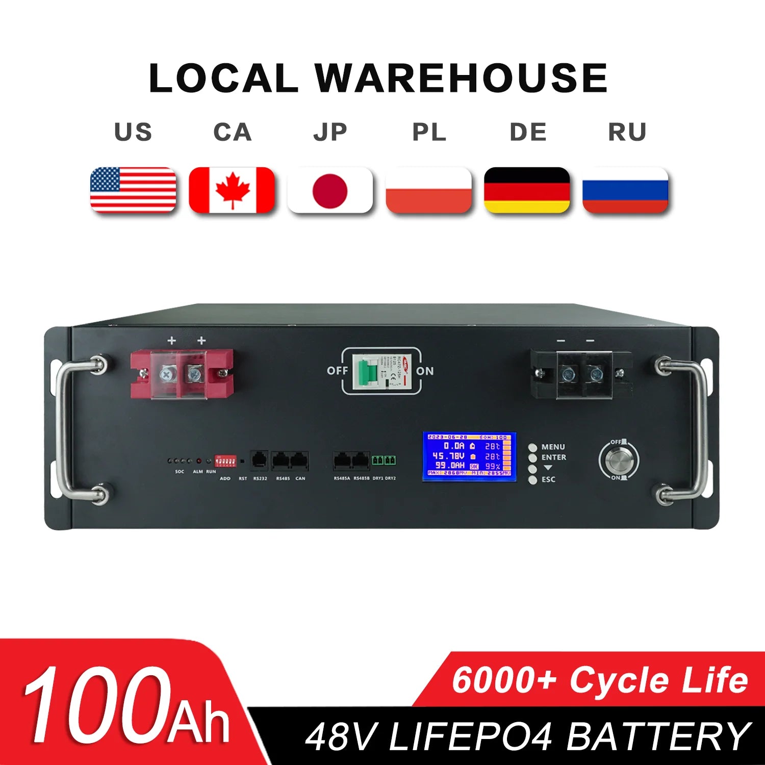 48V 100Ah 50Ah 120Ah 200Ah 300Ah LiFePO4 Battery 16S Built-in BMS 51.2V Lithium Iron Phosphate Batteries for RV Solar No VAT&TAX