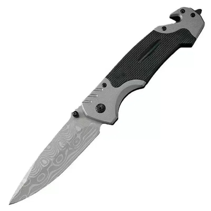Stainless Steel Folding Utility Knife, Portable EDC Pocket Cutting Tool with Non-slip Handle for Camping, Hiking & Daily Tasks