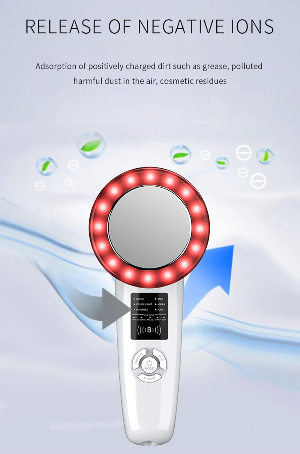 6 in1 EMS Ultrasound Cavitation Galvanic Ultrasound Body Massager Face Lifting Machine Infrared Therapy Facial Skin Care Tools