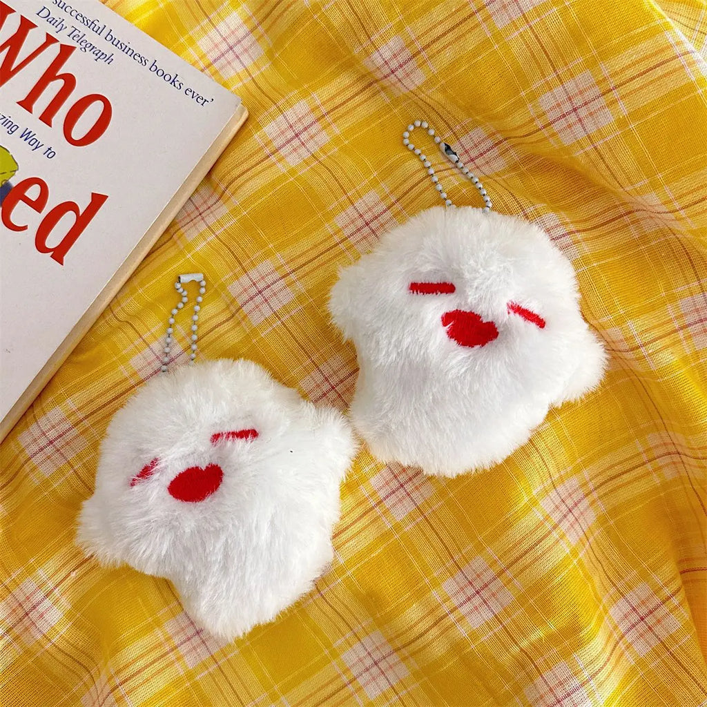 IFYOUOO Hutao Cosplay Keychain Unisex Ghost Pendant Plush Doll Key Rings Accessories Key Chains Hanging Bag Charms