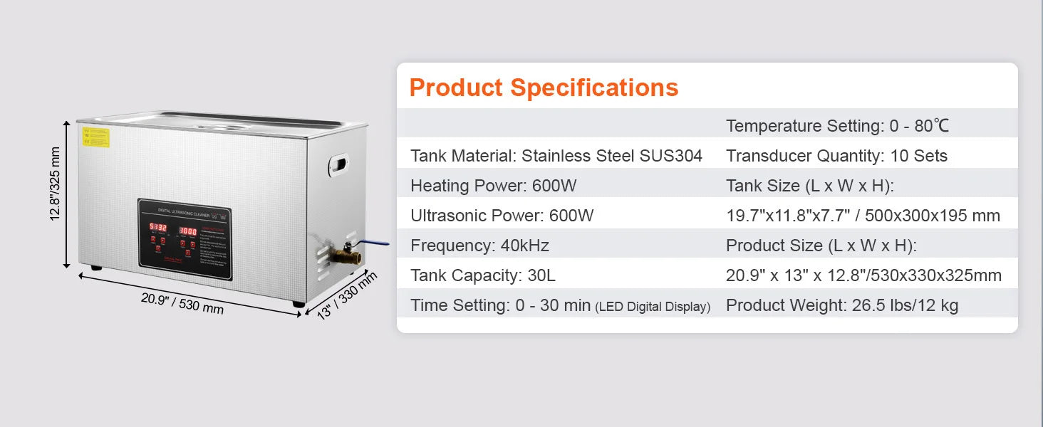 SucceBuy 2L 3L 6L 10L 22L 30L Ultrasonic Cleaner Stainless Steel Portable Cleaning Washing Machine Ultrasound Home Appliance