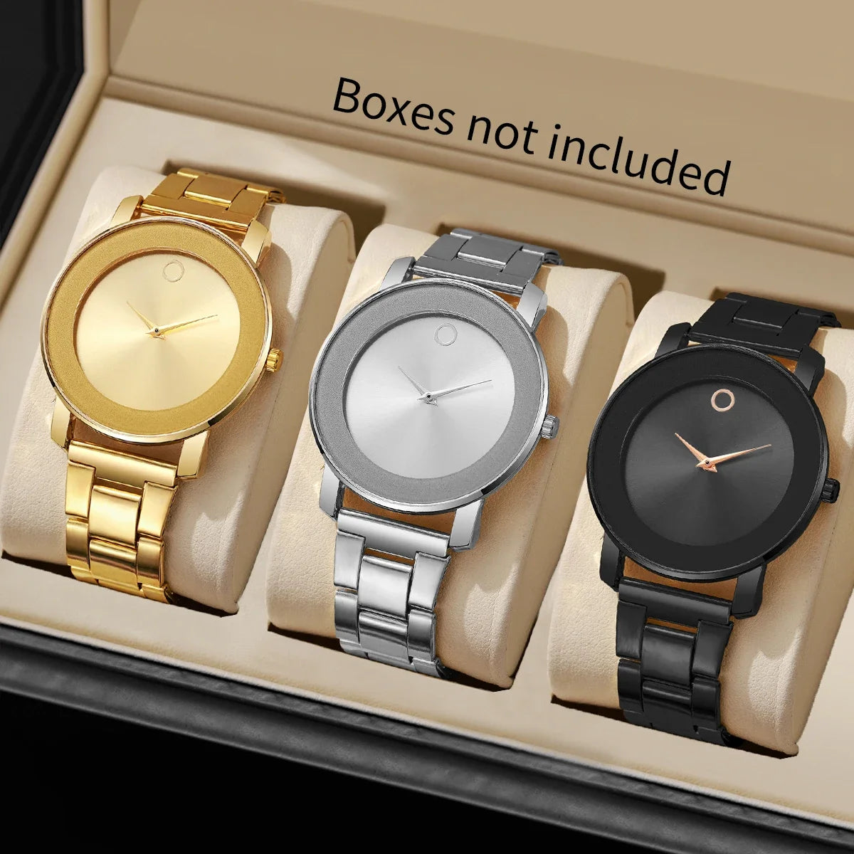 3 pçs moda masculina relógios de negócios conjunto simples dial relógio de quartzo para relógio masculino reloj hombre