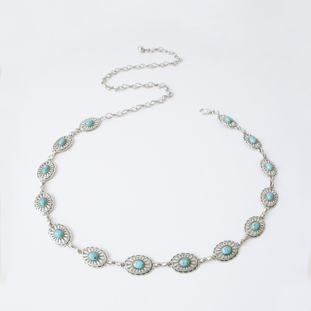 Turquoise Chain Belt Waist Belts For Women For Dresses Metal Belt Womens Western Belts Women's Belts