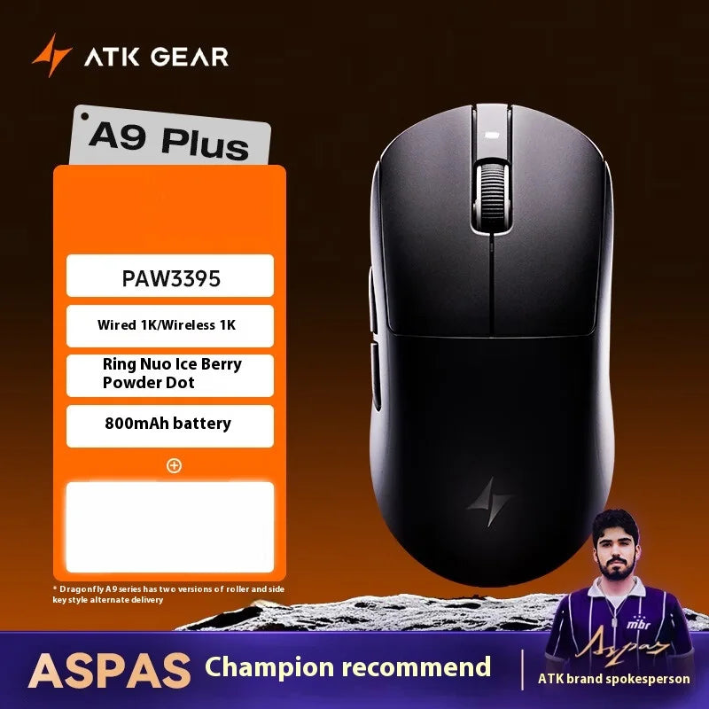 Atk A9 Plus Wireless Gaming Mouse A9/A9 Se/A9 Plus/A9 Pro Tri Mode 8k 53g Lightweight E-Sports Gaming Mouse Pc  Accessory Instoc