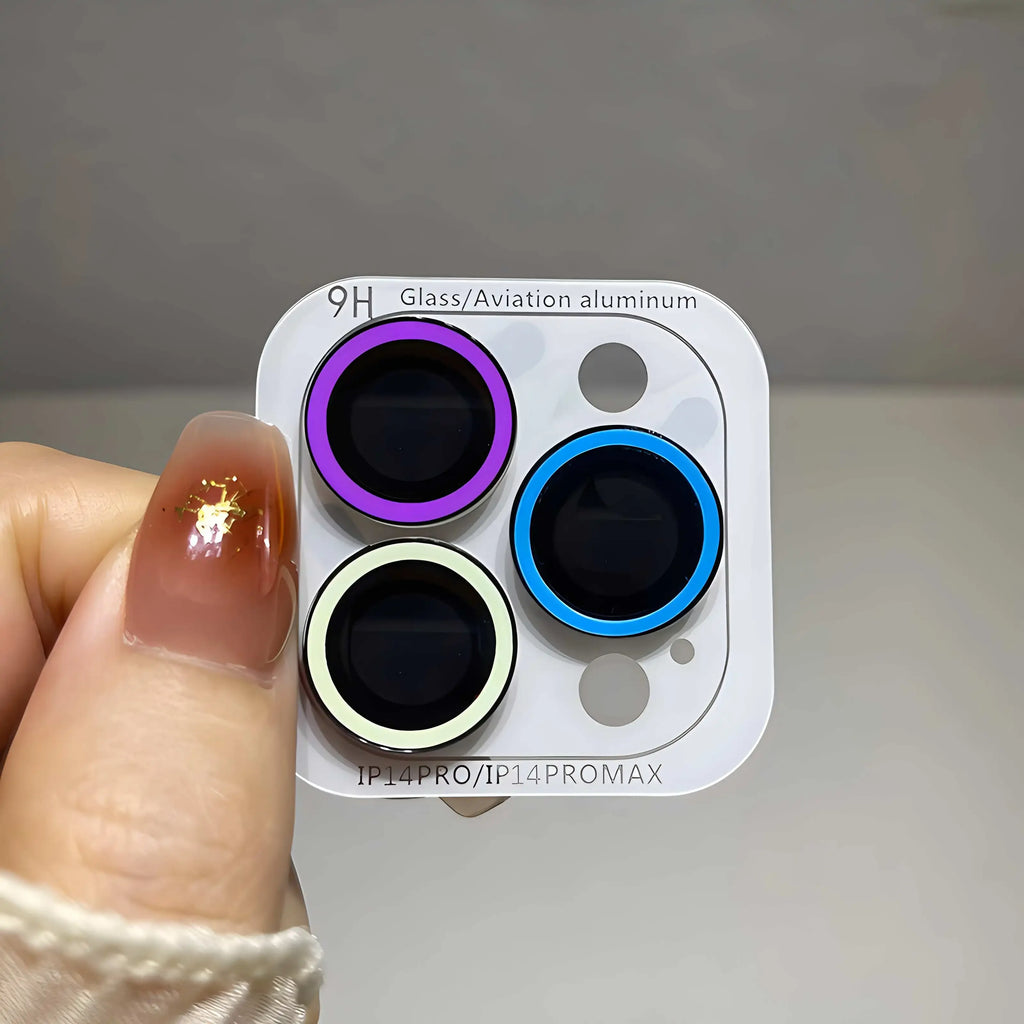 2-3Pcs Luminous Ceramic Camera Protector Film For IPhone 16 12 13 14 15 Pro Max 15 Plus 13 12 Mini Lens Ring Glass Glowing Cap