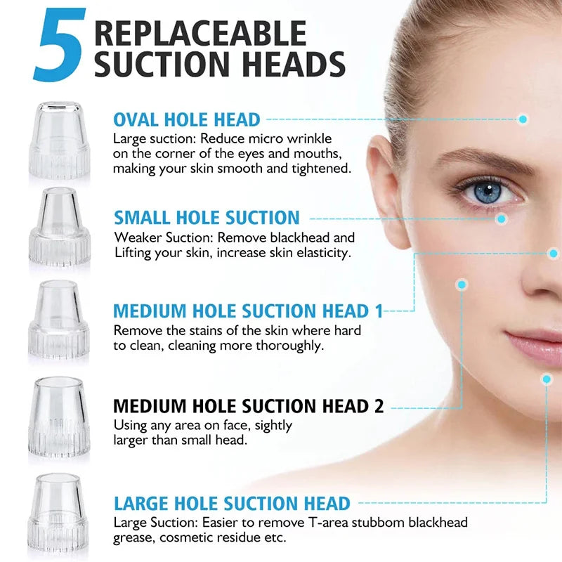 Electric Blackhead Remover Vacuum Acne Cleaner Black Dots Removal Facial Deep Cleansing Pore Cleaner Machine Skin Care Tools